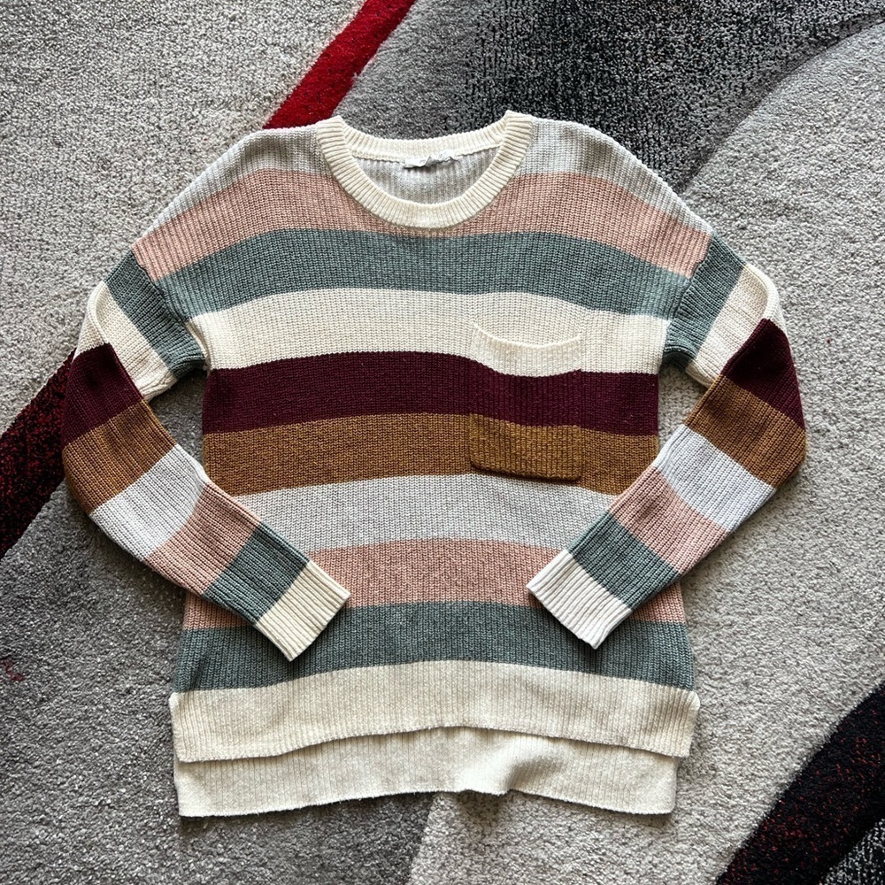 Madewell Colorblock Striped Knit Sweater
